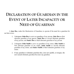 Declaration of Guardian